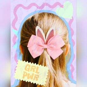 🆕 Pink Bunny Bow Hair Clip